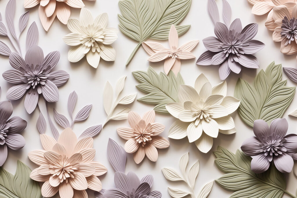 Flori colorate în relief — design complet