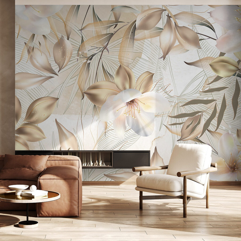 Flori tropicale, contur auriu — interior 3