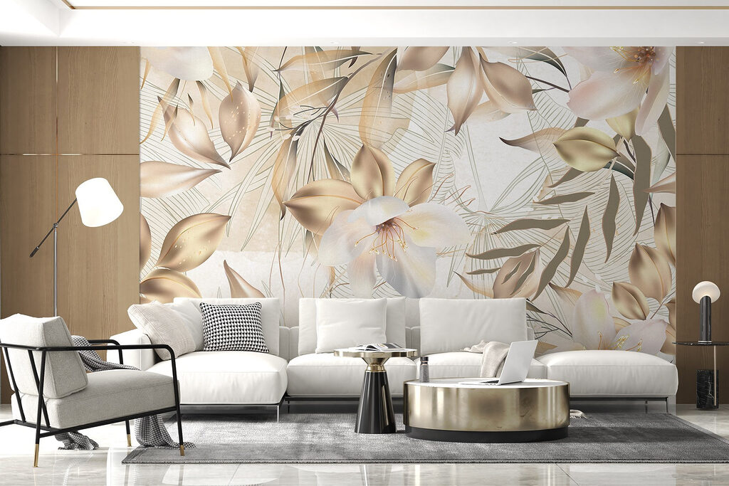 Flori tropicale, contur auriu — interior 4