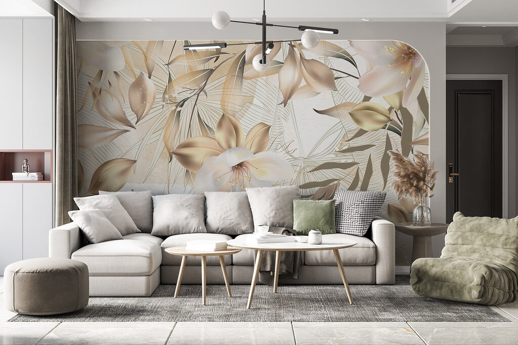 Flori tropicale, contur auriu — interior 6