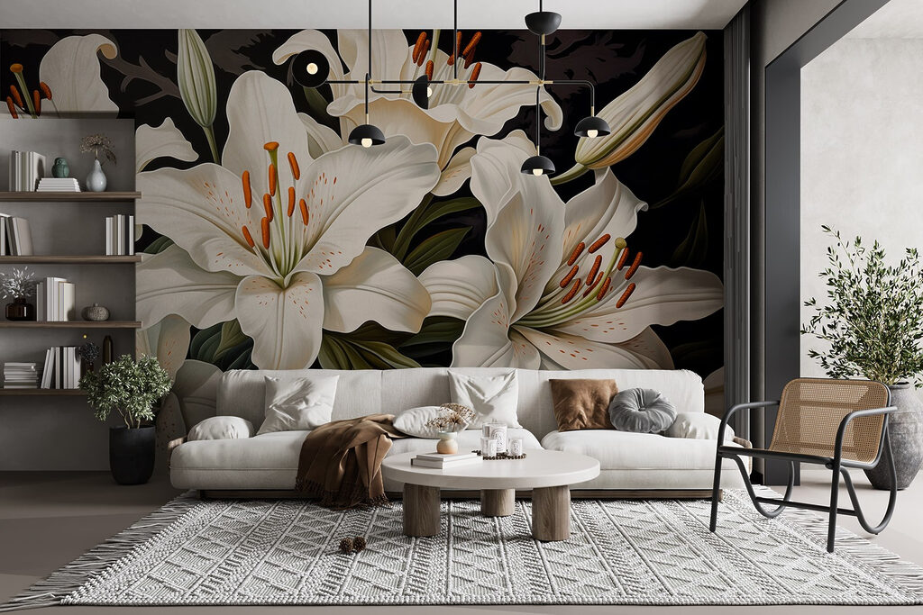 Crini albi pe negru — interior 6