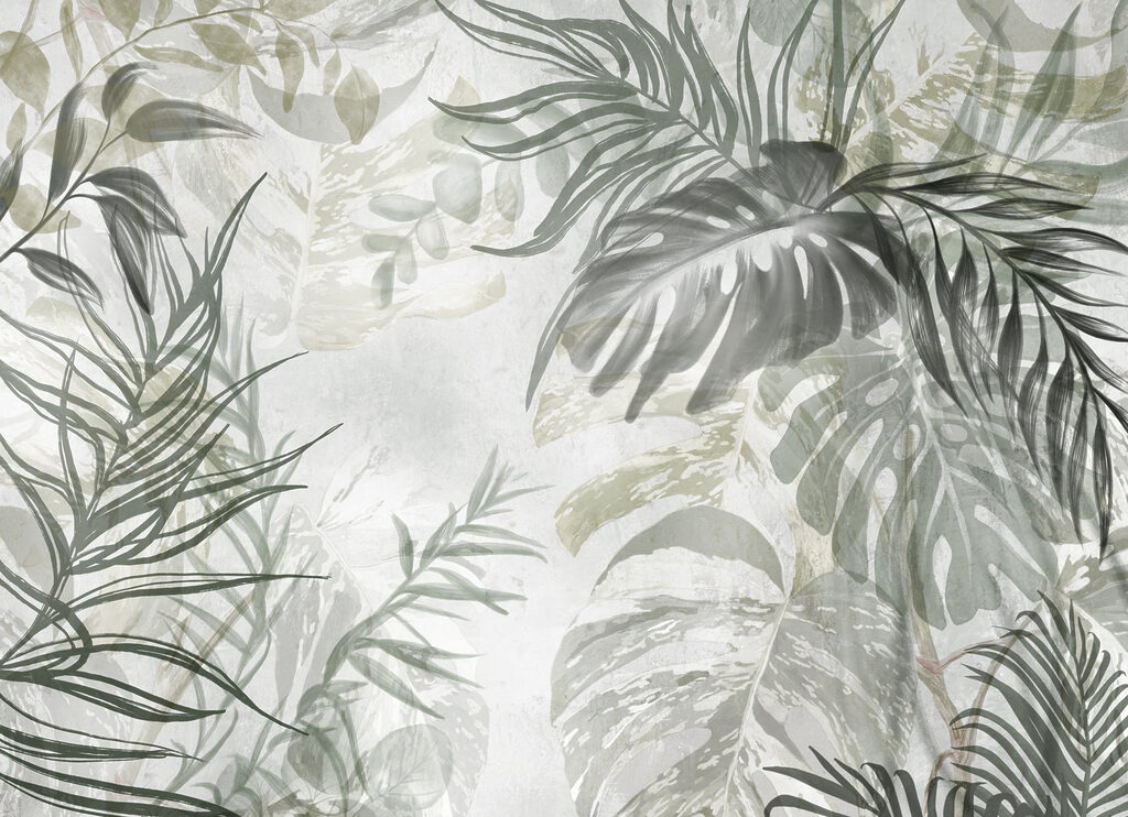 Frunze tropicale pictate — design complet