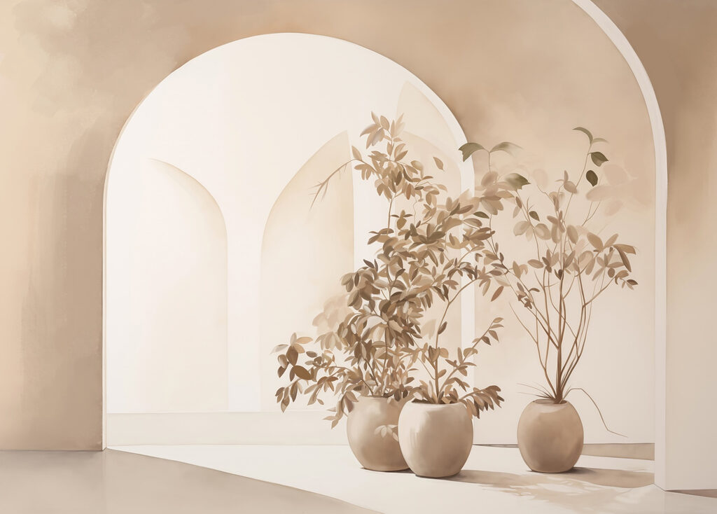 Ramuri uscate sub arcadă — design complet