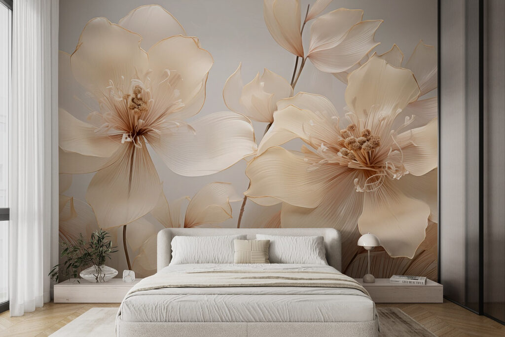 Flori delicate pe gri — interior 2