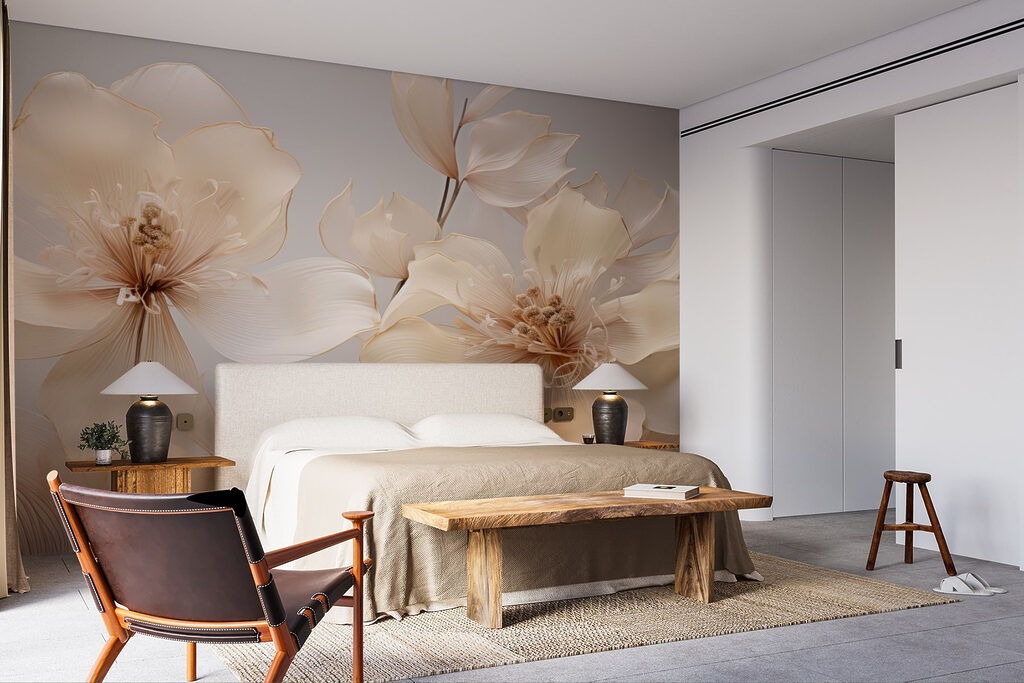 Flori delicate pe gri — interior 4