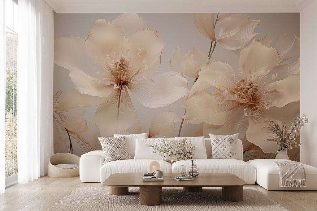 Flori delicate pe gri — interior 5