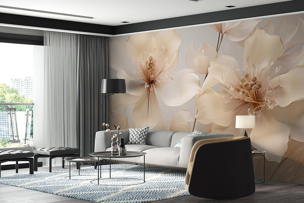 Flori delicate pe gri — interior 6