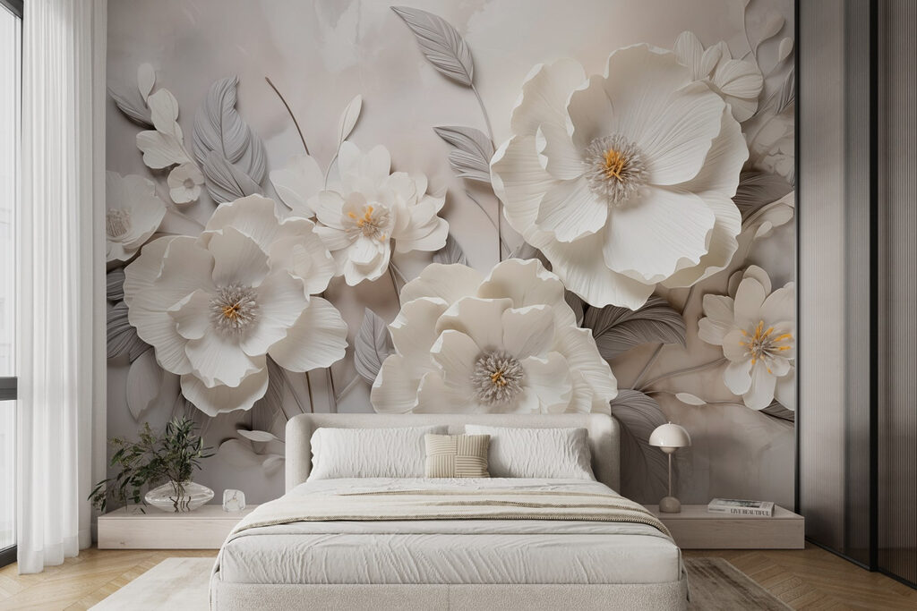 Flori albe, frunze gri — interior 1