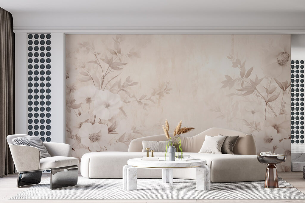 Margine florală roz pudrat — interior 3