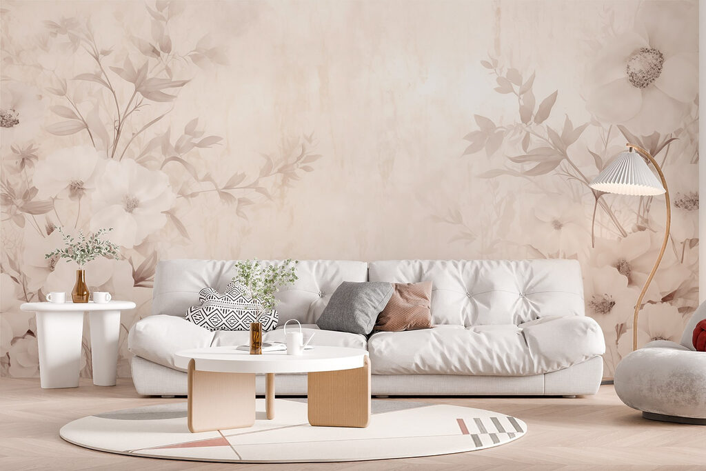 Margine florală roz pudrat — interior 4
