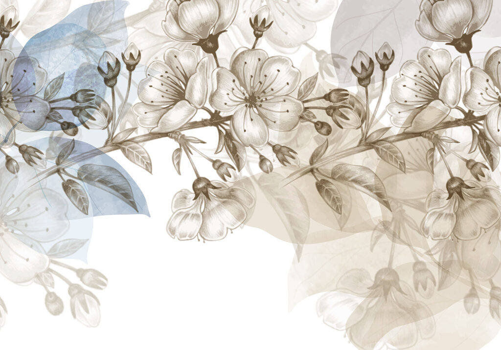Margine cu flori fine — design complet