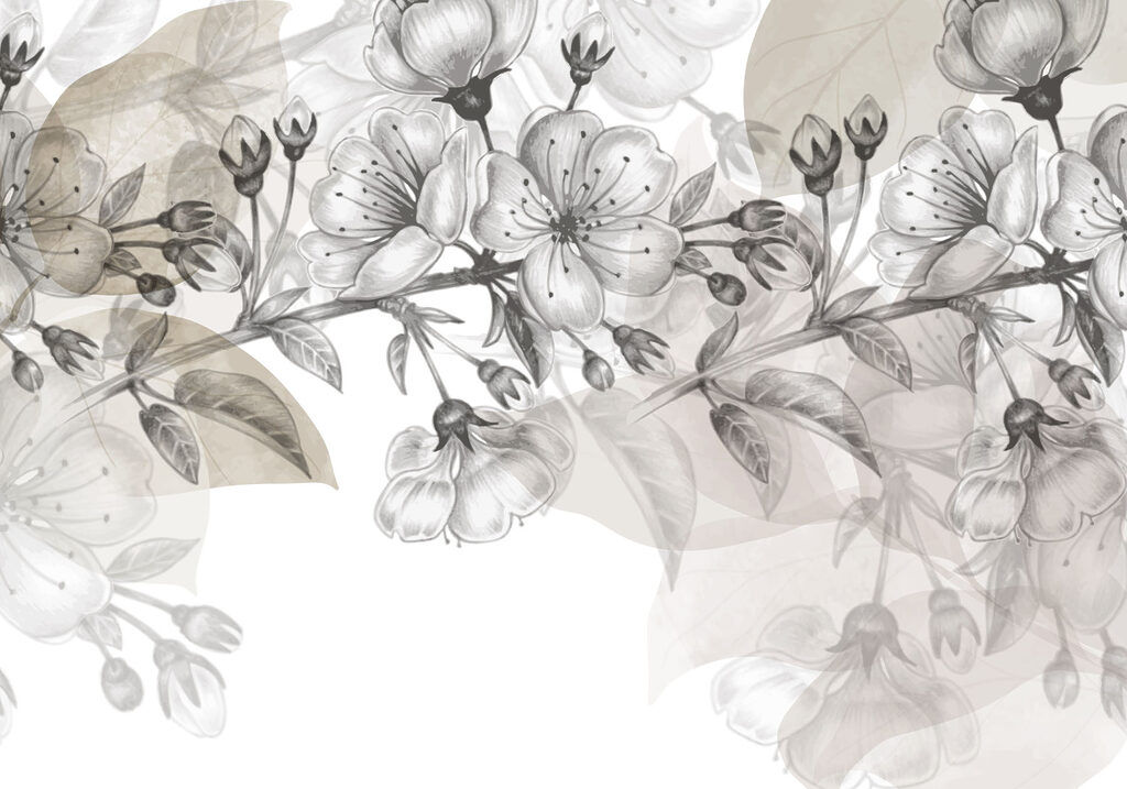 Margine cu flori fine — design complet