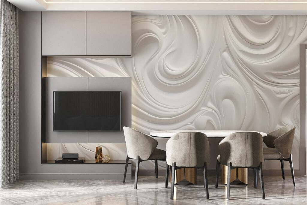 Bucle albe în relief — interior 4