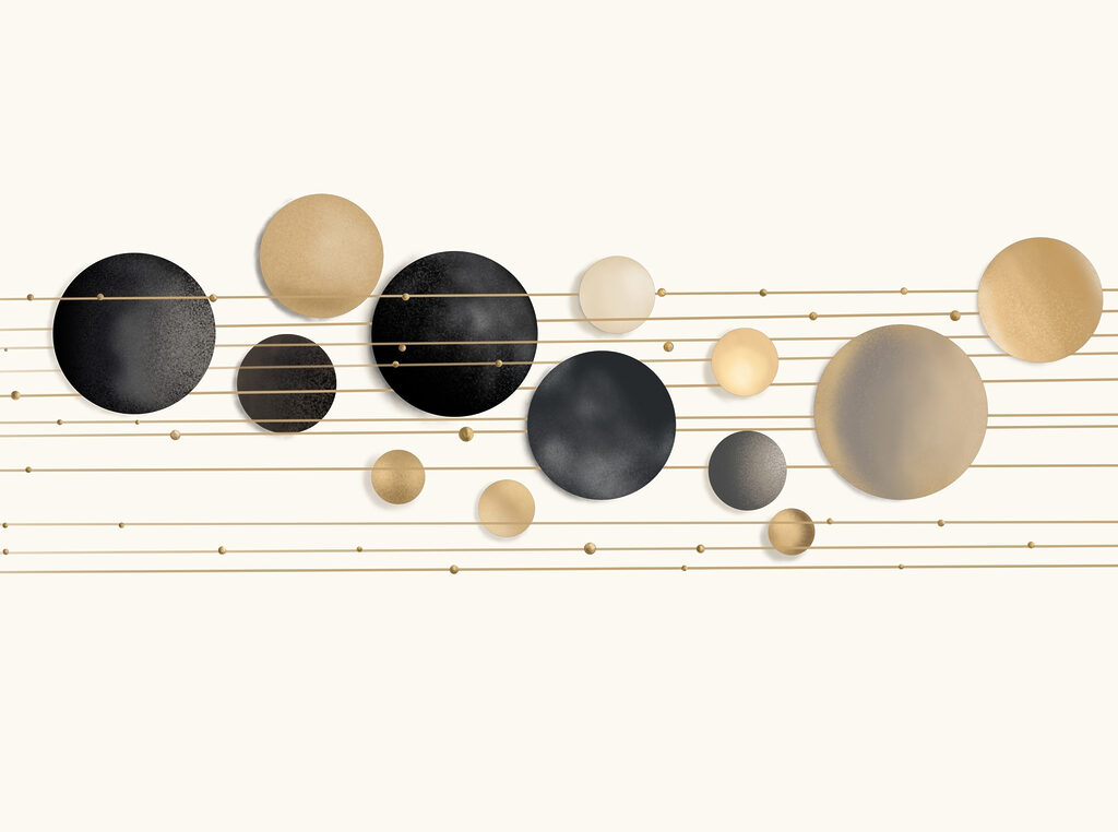 Cercuri aurii pe linii — design complet