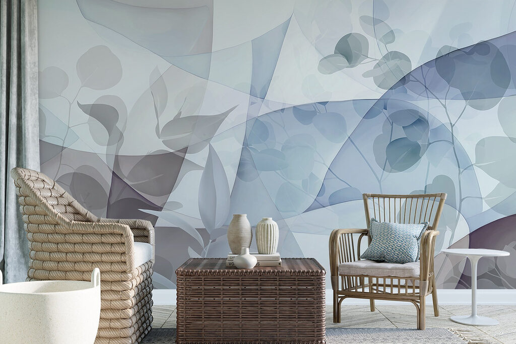 Pete albastre și frunze — interior 4