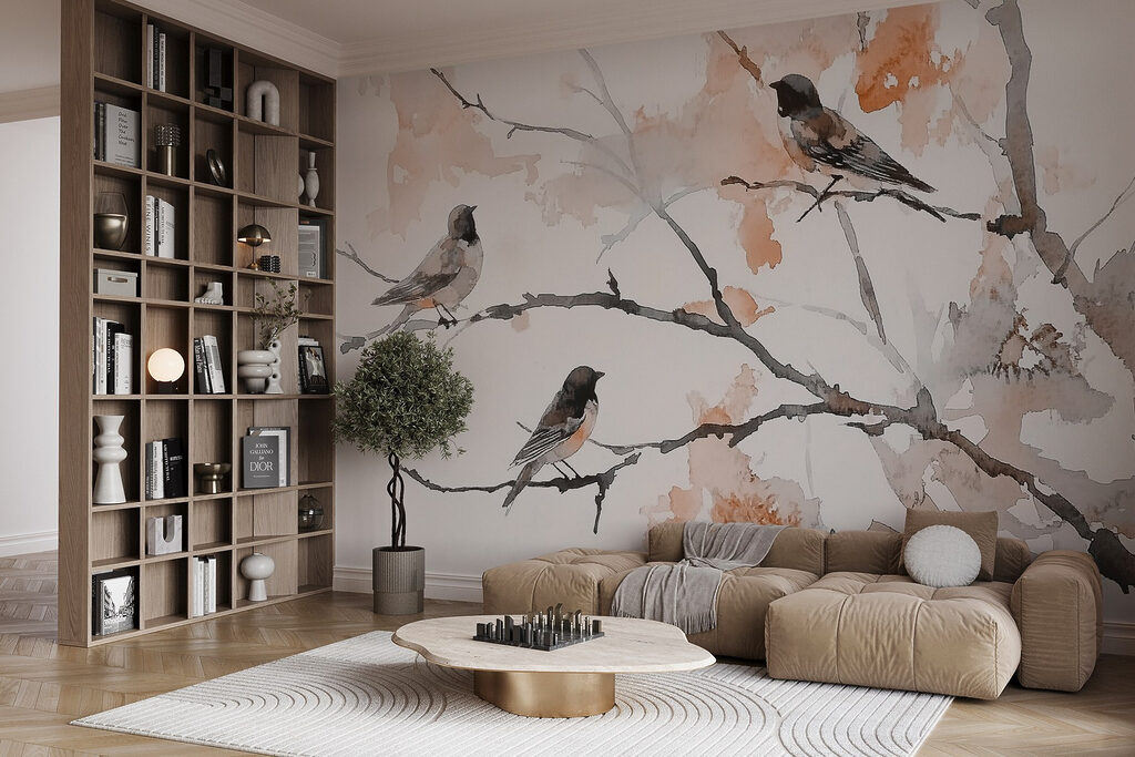 Trei păsări pe crengi — interior 3