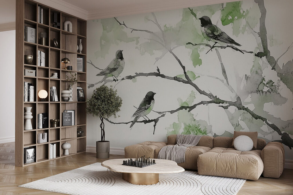 Trei păsări pe crengi — interior 3