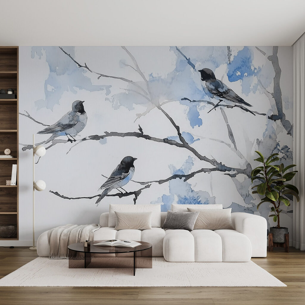 Trei păsări pe crengi — interior 2