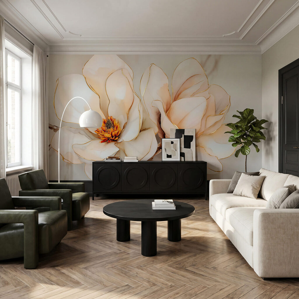 Două flori, linii aurii — interior 3
