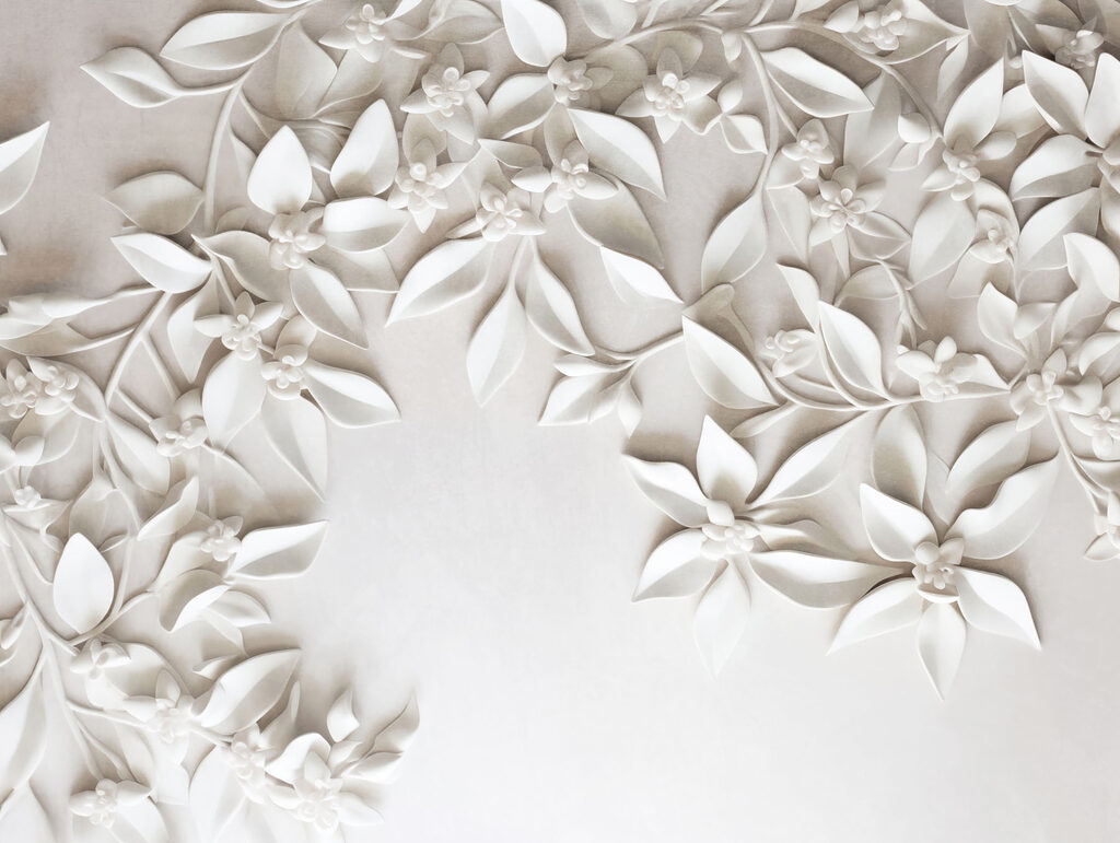 Flori albe, cadru deschis — design complet