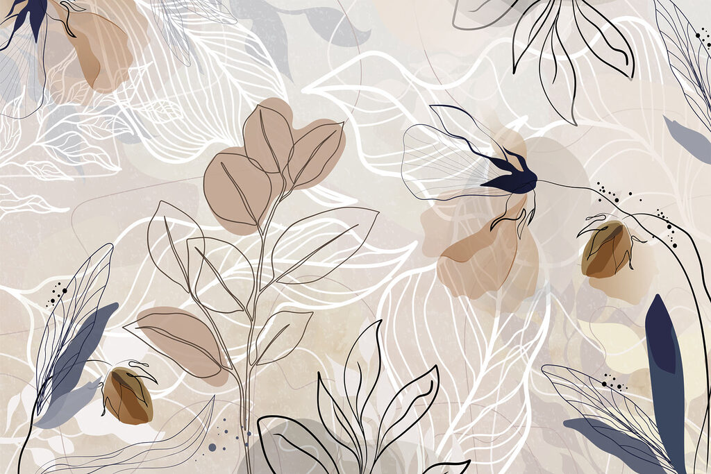 Contururi florale, tonuri calde — design complet