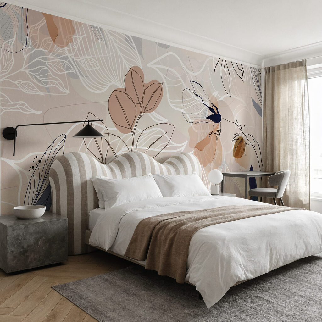 Contururi florale, tonuri calde — interior 2