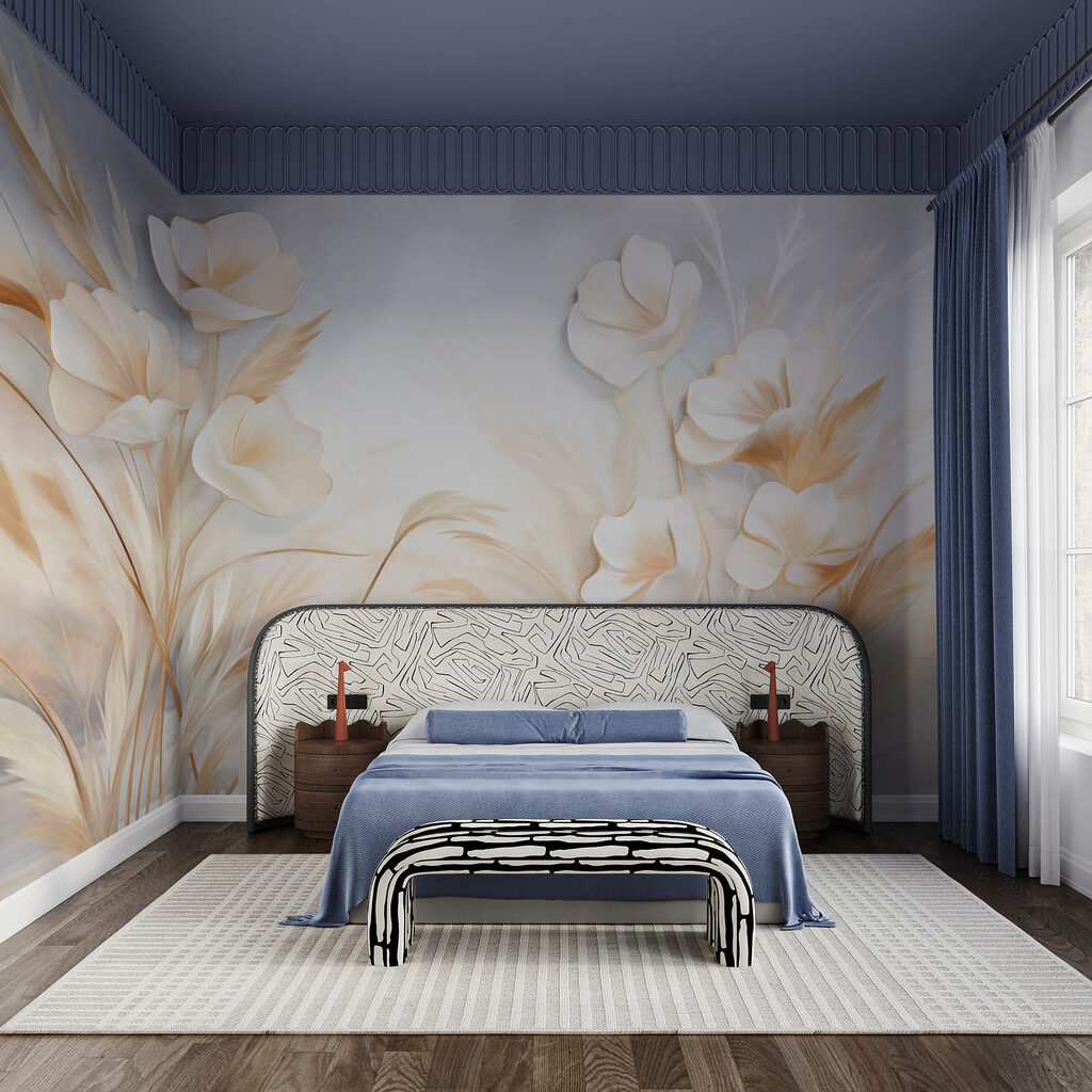 Flori crem printre ierburi — interior 1