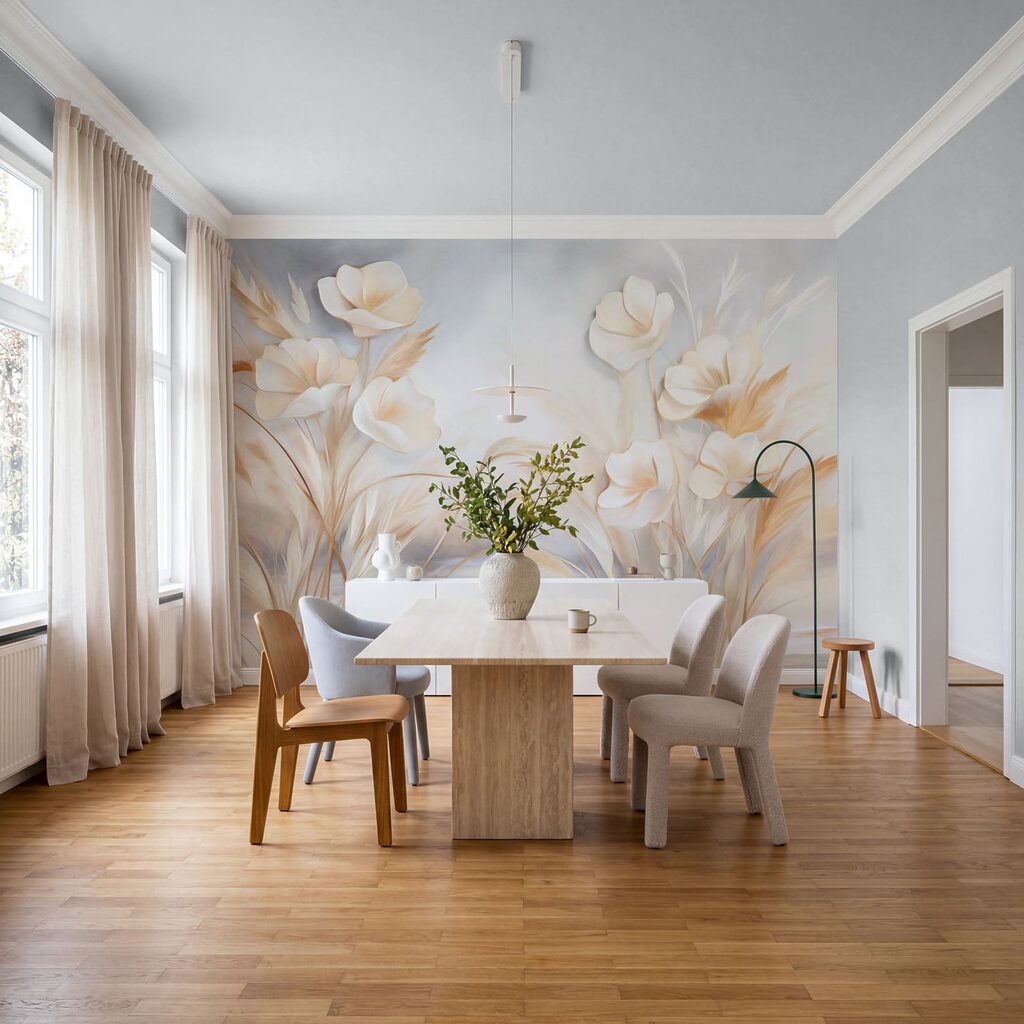 Flori crem printre ierburi — interior 2
